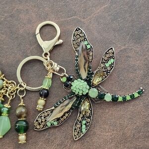 Dragonfly Over-sized Purse Charm or Keychain Jade Jasper Handcrafted